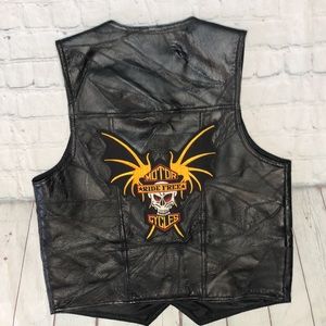 Navarre Italian Stone Genuine Leather Motor Free Ride Cycles Patch Vest